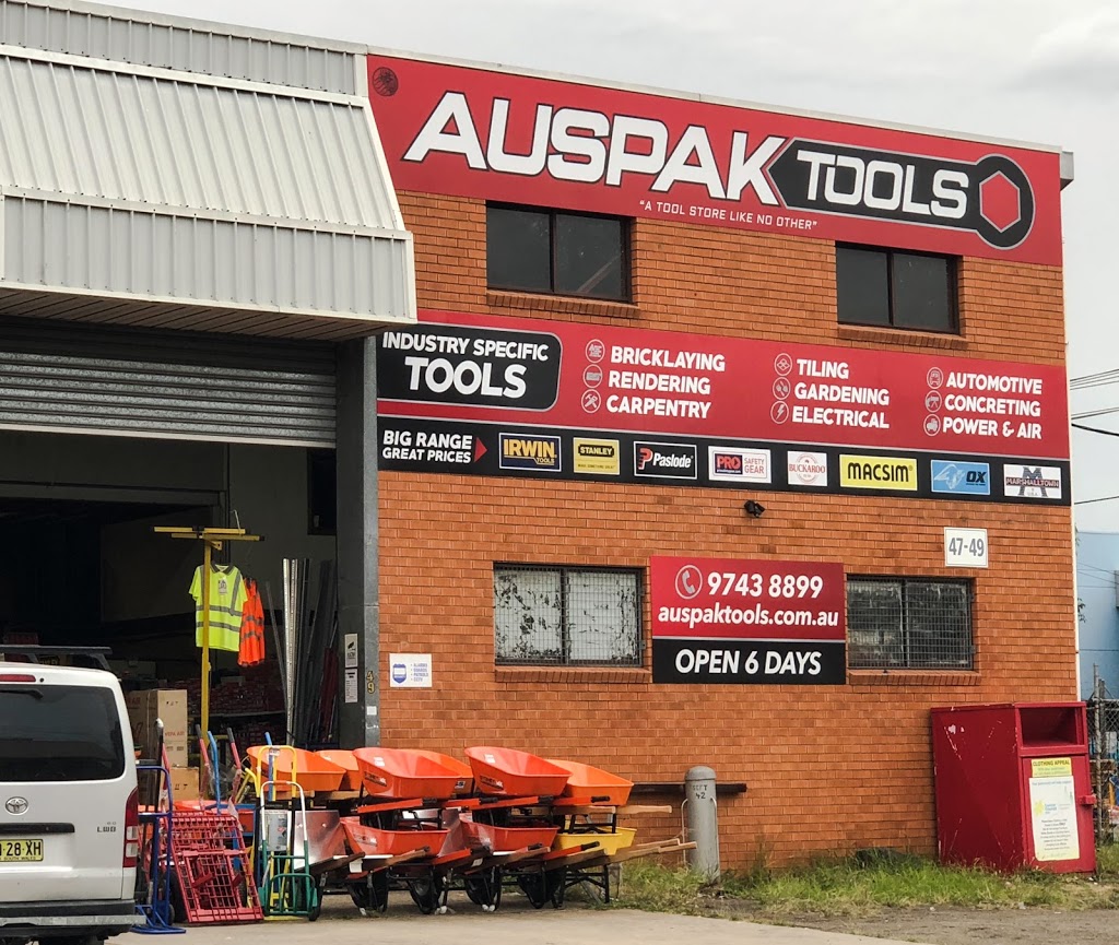 Auspak Tools | hardware store | 47-49 Carlingford St, Sefton NSW 2162, Australia | 0297438899 OR +61 2 9743 8899