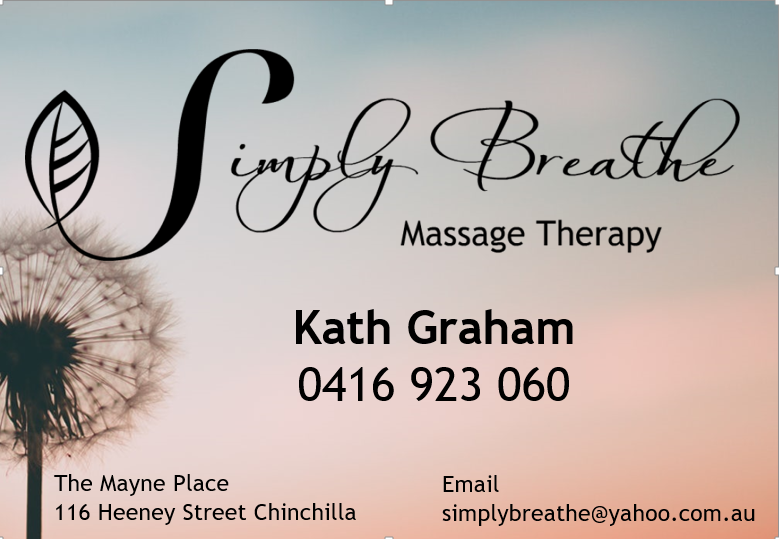 Simply Breathe Massage Therapy | 35 Sommerfeld Cres, Chinchilla QLD 4413, Australia | Phone: 0416 923 060