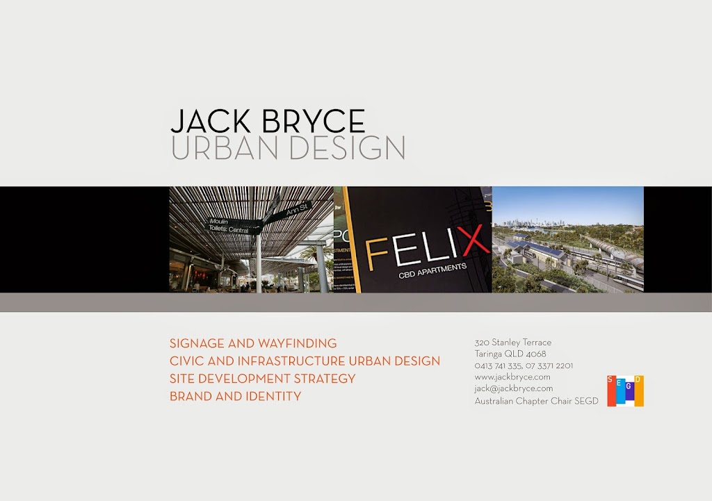 Jack Bryce Urban Design |  | 320 Stanley Terrace, Taringa QLD 4068, Australia | 0413741335 OR +61 413 741 335