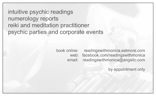 Readings With Monica | 37 Wonga Rd, Millgrove VIC 3799, Australia | Phone: 0434 538 226