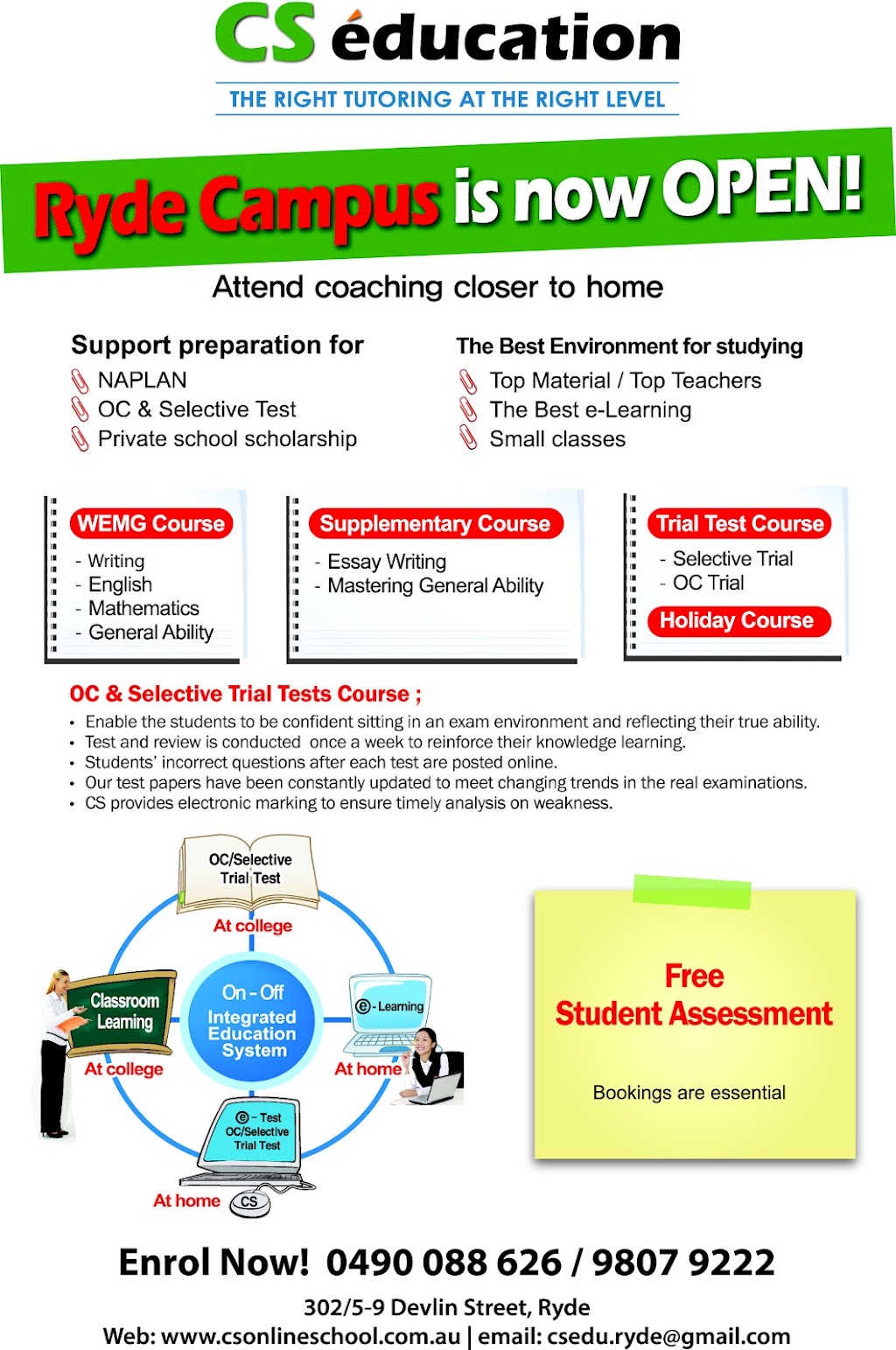 CS Education RYDE | Ste 201/5-9 Devlin St, Ryde NSW 2112, Australia | Phone: 0490 088 626