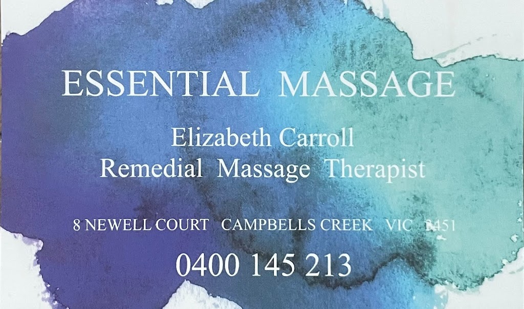 Essential Massage | 8 Newell Ct, Campbells Creek VIC 3451, Australia | Phone: 0400 145 213