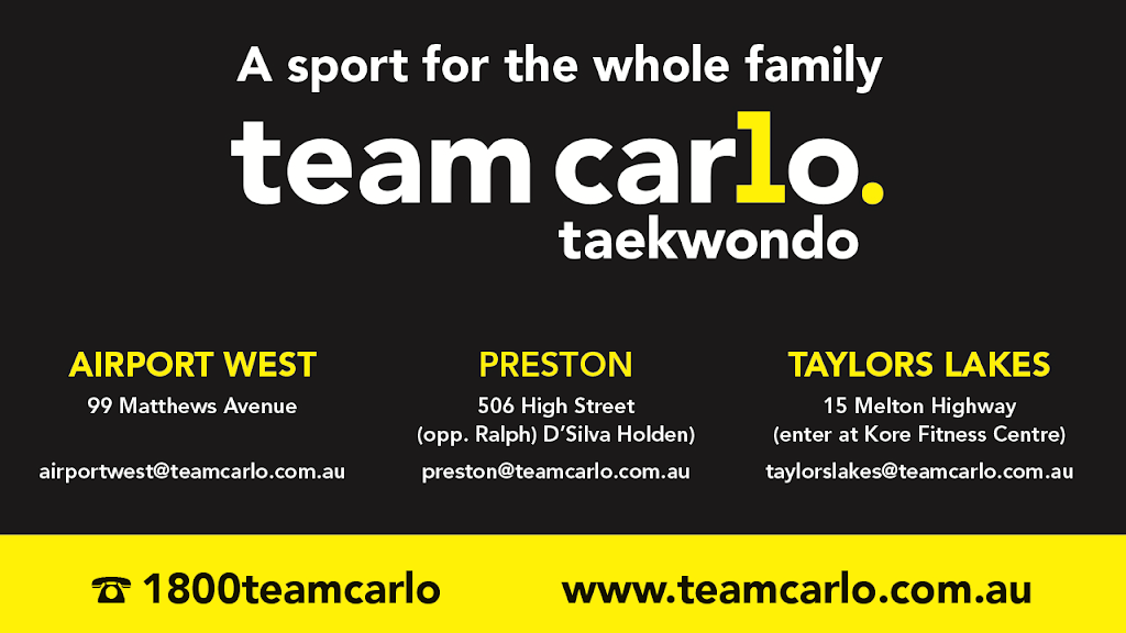 Team Carlo Taekwondo - Taylors Lakes | health | 15 Melton Hwy, Taylors Lakes VIC 3038, Australia | 1800832622 OR +61 1800 832 622