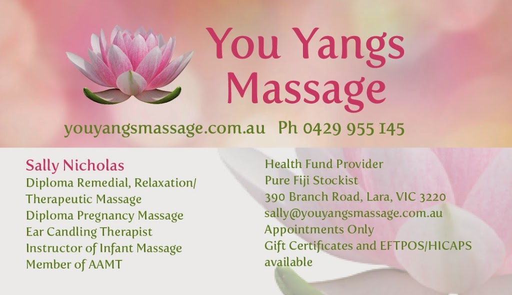 You Yangs Massage | 390 Branch Rd, Lara VIC 3212, Australia | Phone: 0429 955 145