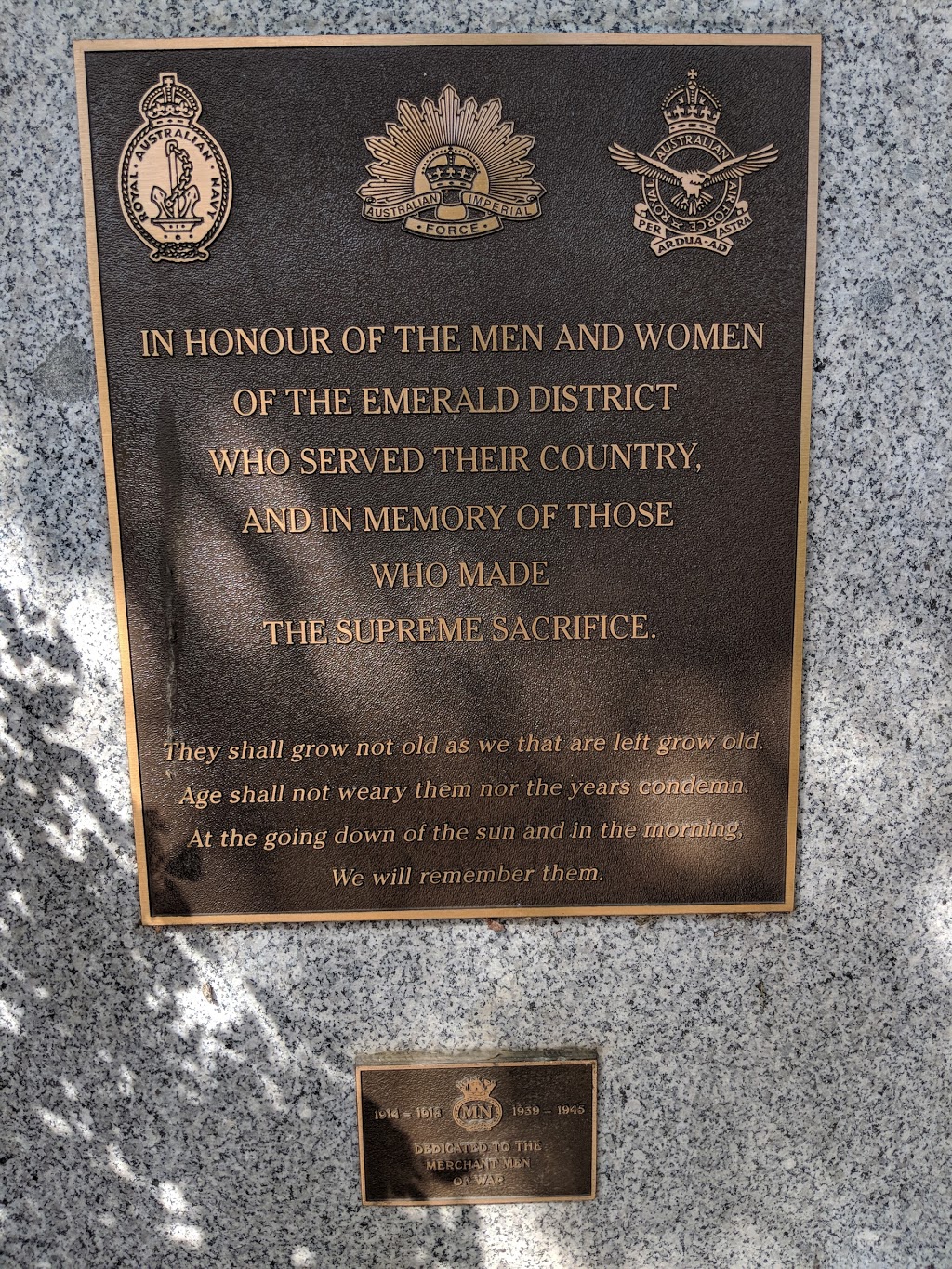 ANZAC Cenotaph | Main St, Emerald VIC 3782, Australia
