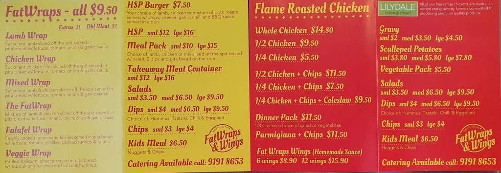 Fat Wraps and Wings | meal takeaway | Shop 9/53 Mosaic Dr, Lalor VIC 3075, Australia | 0391918653 OR +61 3 9191 8653