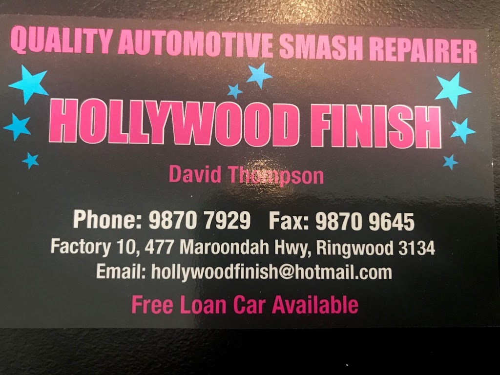 Hollywood Finish | car repair | 10/475-477 Maroondah Hwy, Ringwood VIC 3134, Australia | 0398707929 OR +61 3 9870 7929