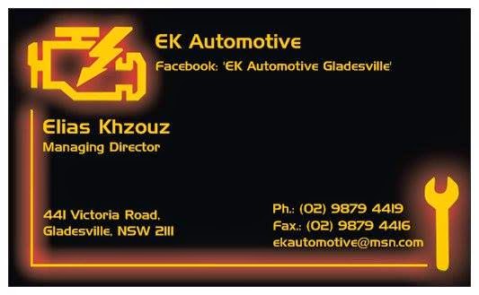 E K Automotive | car repair | 25 Higginbotham Rd, Gladesville NSW 2111, Australia | 0298093013 OR +61 2 9809 3013