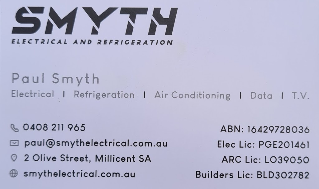 Smyth Electrical and Refrigeration | electrician | 02 Olive St, Millicent SA 5280, Australia | 0408211965 OR +61 408 211 965