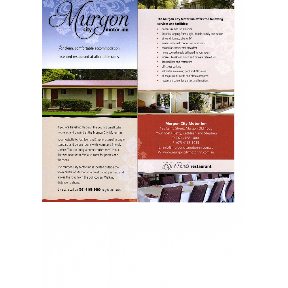 Murgon City Motor Inn | lodging | 193 Lamb St, Murgon QLD 4605, Australia | 0741681400 OR +61 7 4168 1400