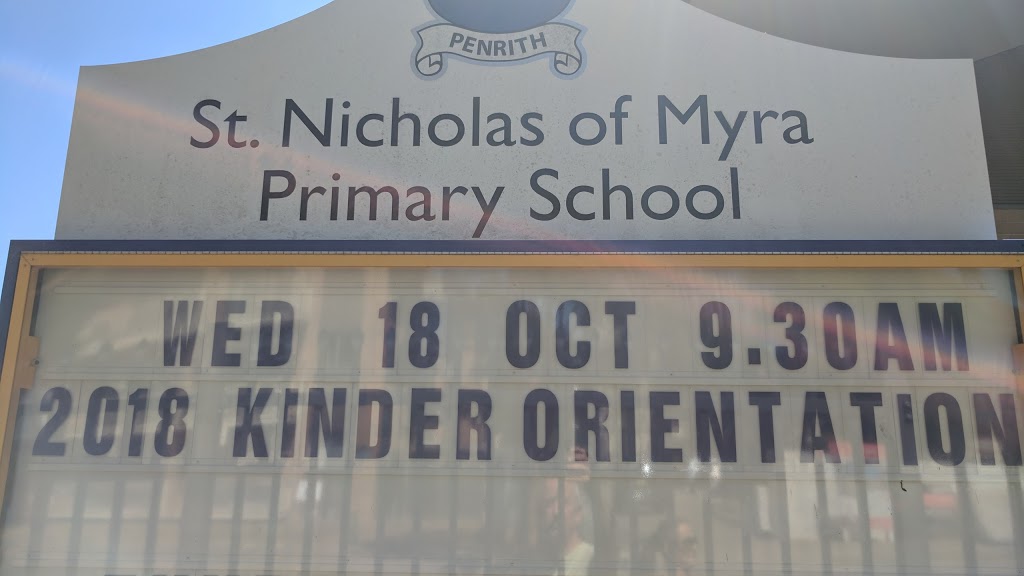 St Nicholas of Myra Primary School | school | Higgins St, Penrith NSW 2750, Australia | 0247523300 OR +61 2 4752 3300