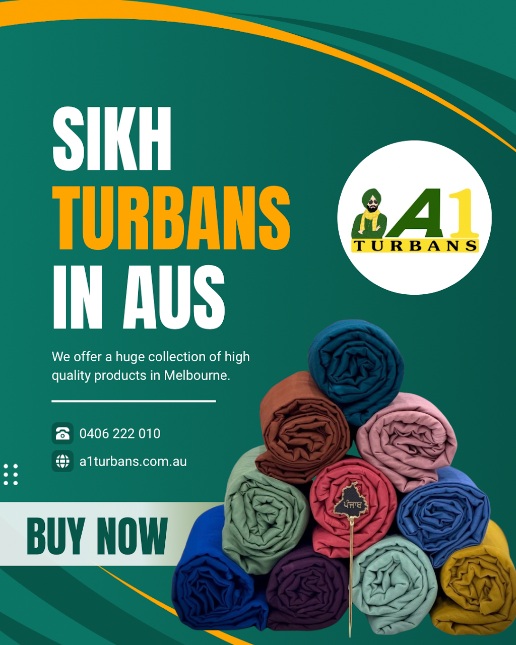 A1 Turbans | 43 Thicket Lp, Clyde North VIC 3978, Australia | Phone: 0406 222 010