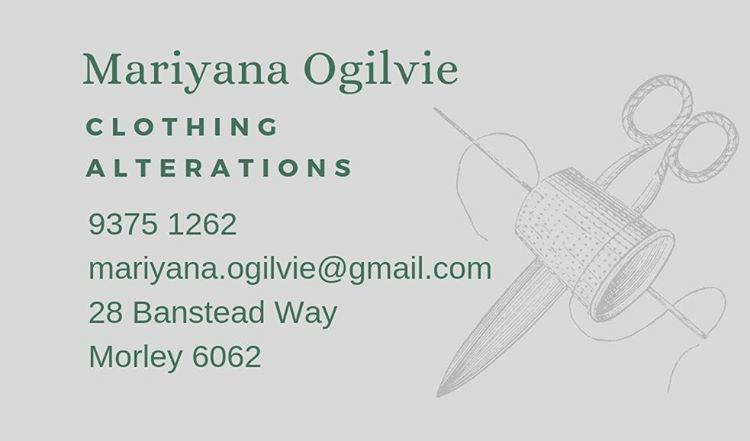 Mariyana Ogilvie Clothing Alterations | 28 Banstead Way, Morley WA 6062, Australia | Phone: (08) 9375 1262
