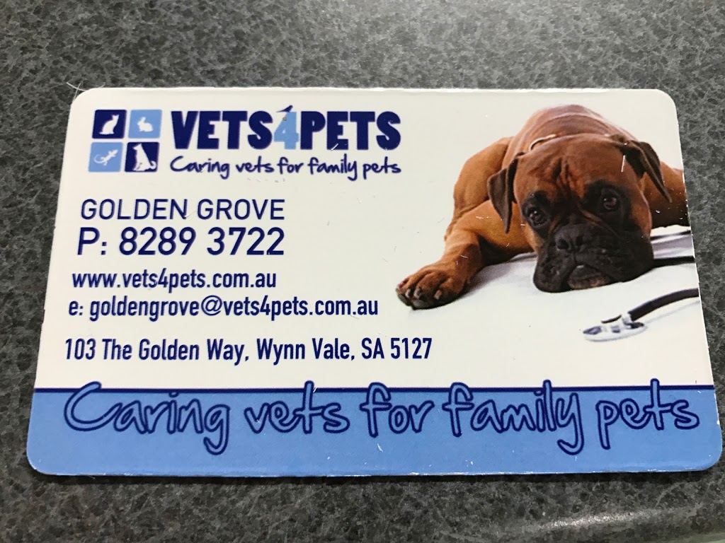 Vets4Pets Golden Grove Emergency Veterinary Hospital | 103 The Golden Way, Wynn Vale SA 5127, Australia | Phone: (08) 8289 3722