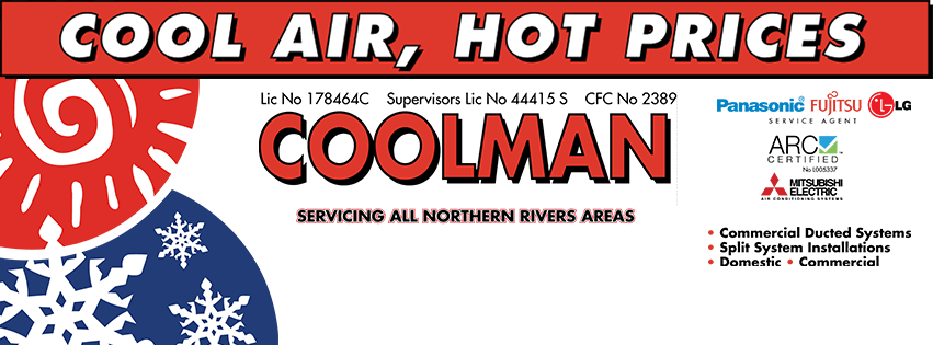 Coolman Airconditioning - Air Conditioning Installation & Repair | 121 Bundaleer Rd, Broken Head NSW 2481, Australia | Phone: 0412 641 753