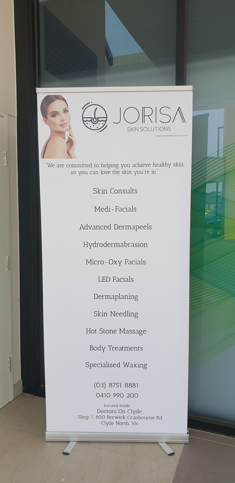 Jorisa Skin Solutions | spa | Inside Doctors on Clyde, 800 Berwick-Cranbourne Rd, Clyde North VIC 3978, Australia | 0410990200 OR +61 410 990 200