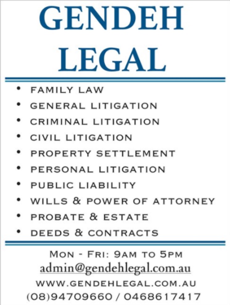 Gendeh Legal | Suite 2/642 Albany Hwy, Victoria Park WA 6100, Australia | Phone: (08) 9470 6990