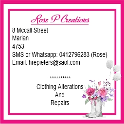 Rose P Creations | 8 McCall St, Marian QLD 4753, Australia | Phone: 0412 796 283