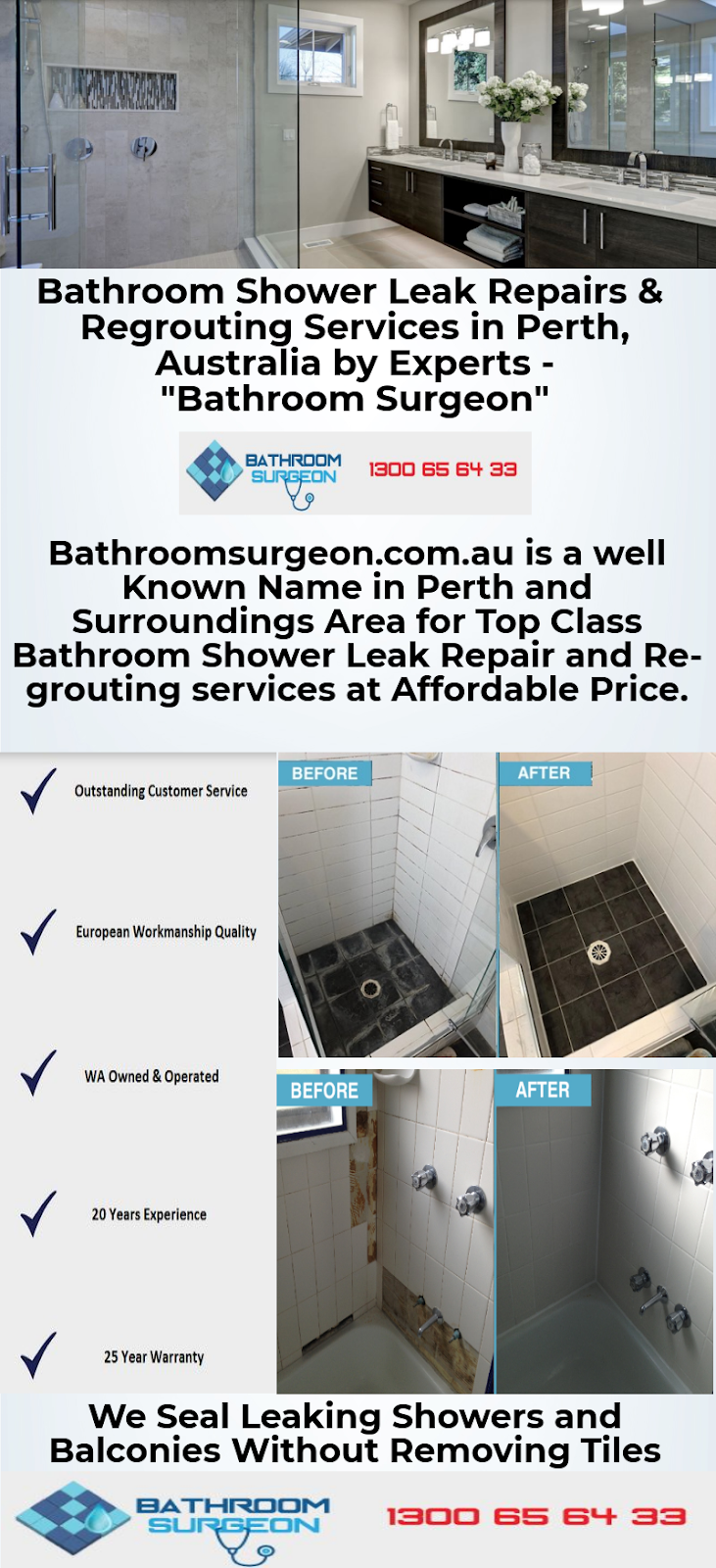 Bathroom Surgeon | 219 The Strand, Bedford WA 6062, Australia | Phone: 1300 656 433
