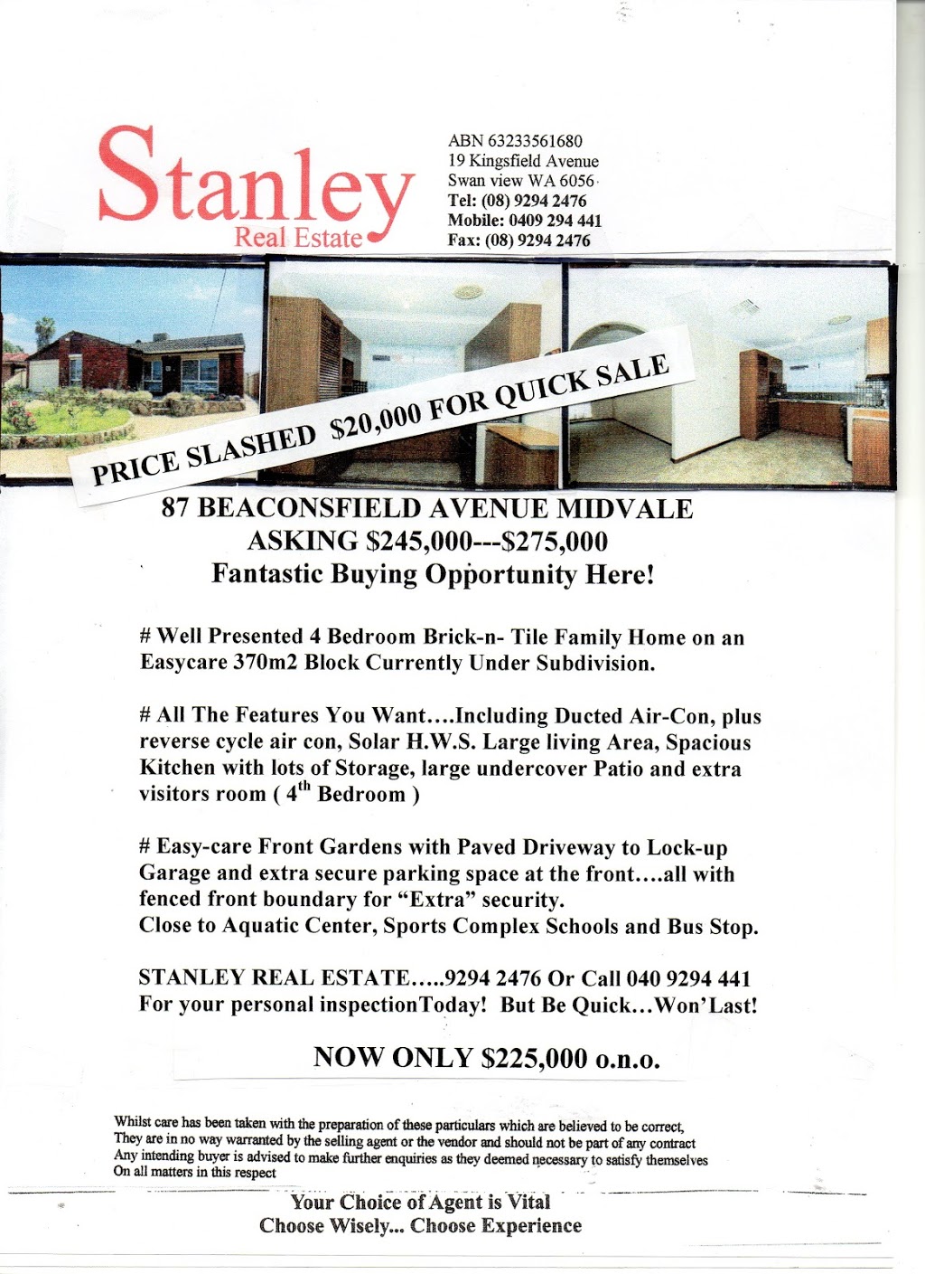 Stanley Real Estate | real estate agency | 19 Kingsfield Ave, Swan View WA 6056, Australia | 0409294441 OR +61 409 294 441