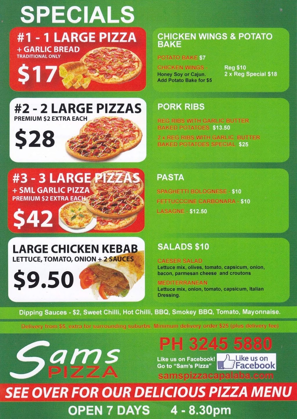 Sams Pizza Capalaba | 76 Ney Rd, Capalaba QLD 4157, Australia | Phone: (07) 3245 5880