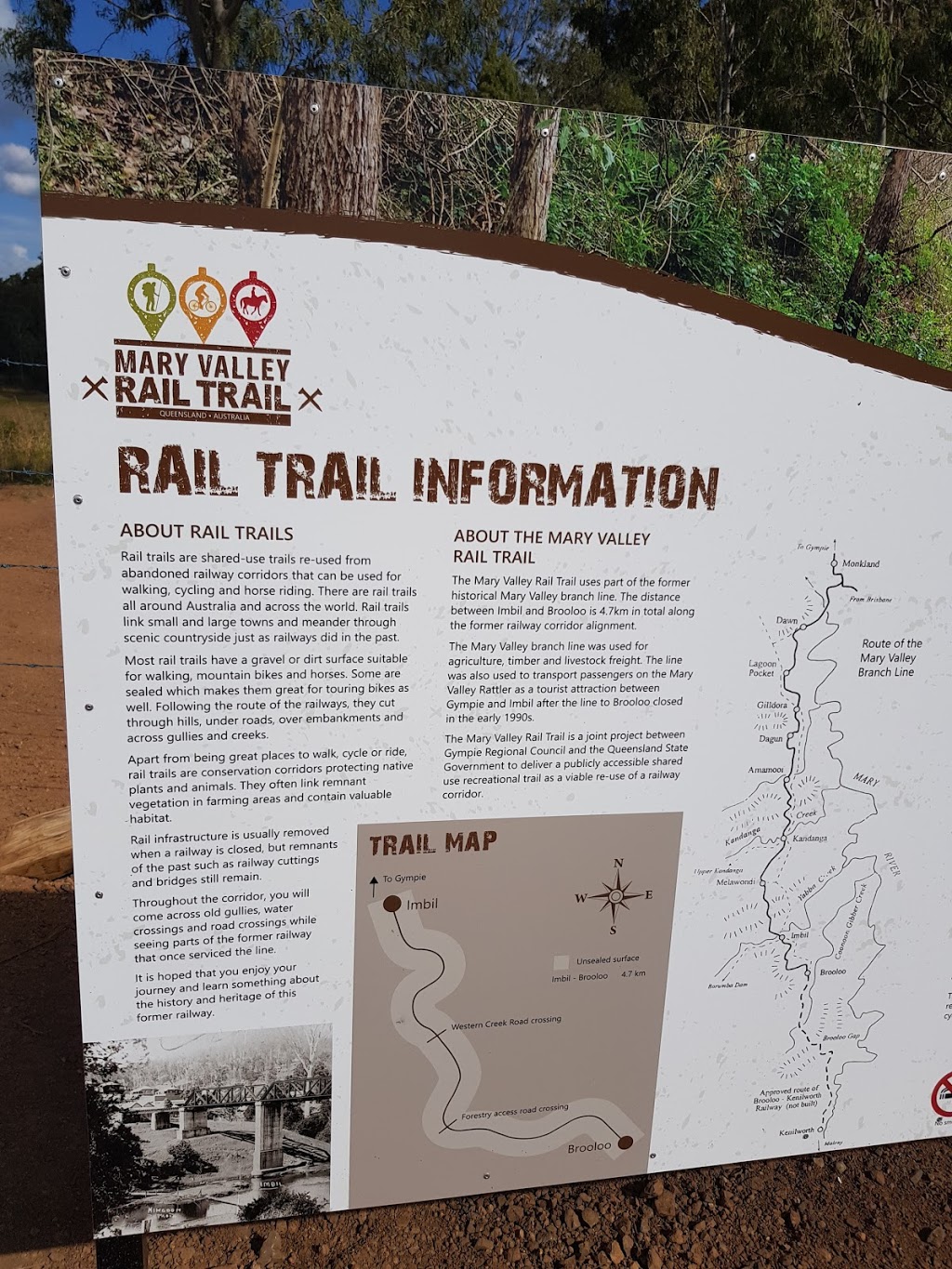 Imbil to Brooloo Rail Trail start | museum | 14 Selwyn St, Imbil QLD 4570, Australia