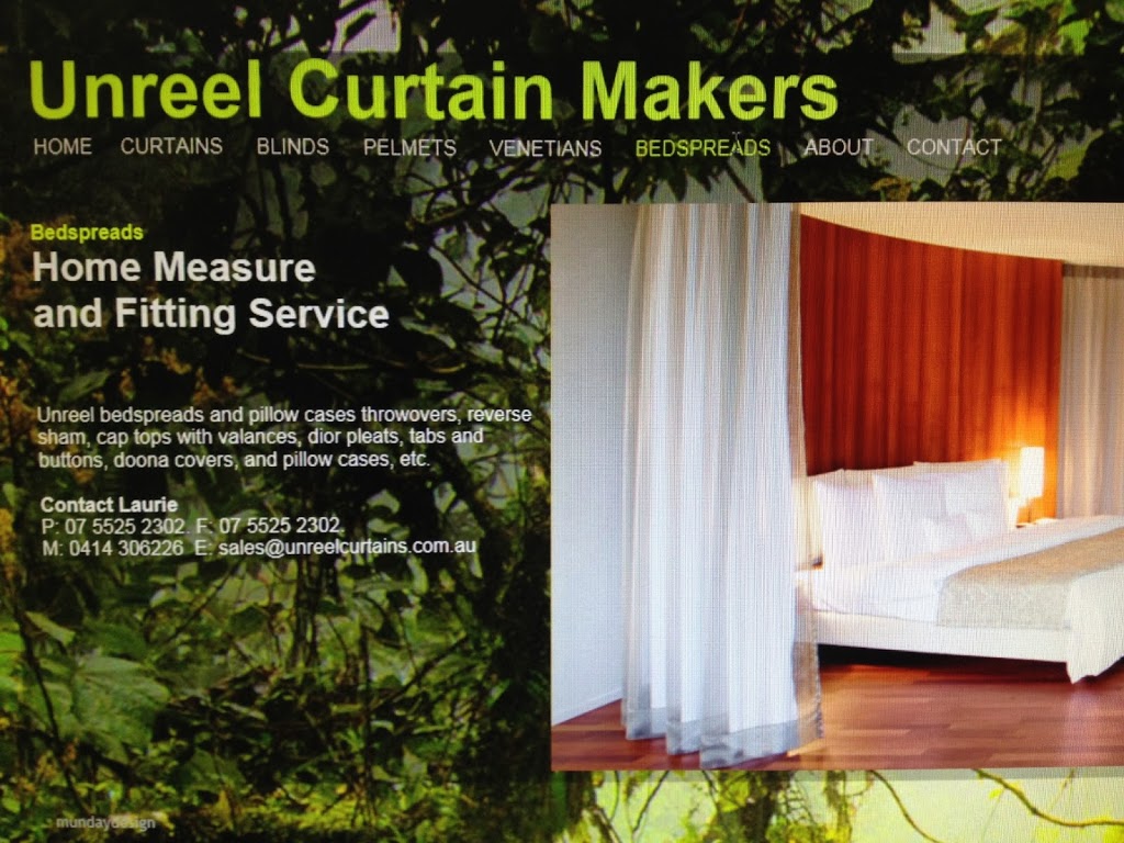 Unreel Curtain Makers Pty Ltd | home goods store | 1 Francho St, Worongary QLD 4213, Australia | 0755252302 OR +61 7 5525 2302