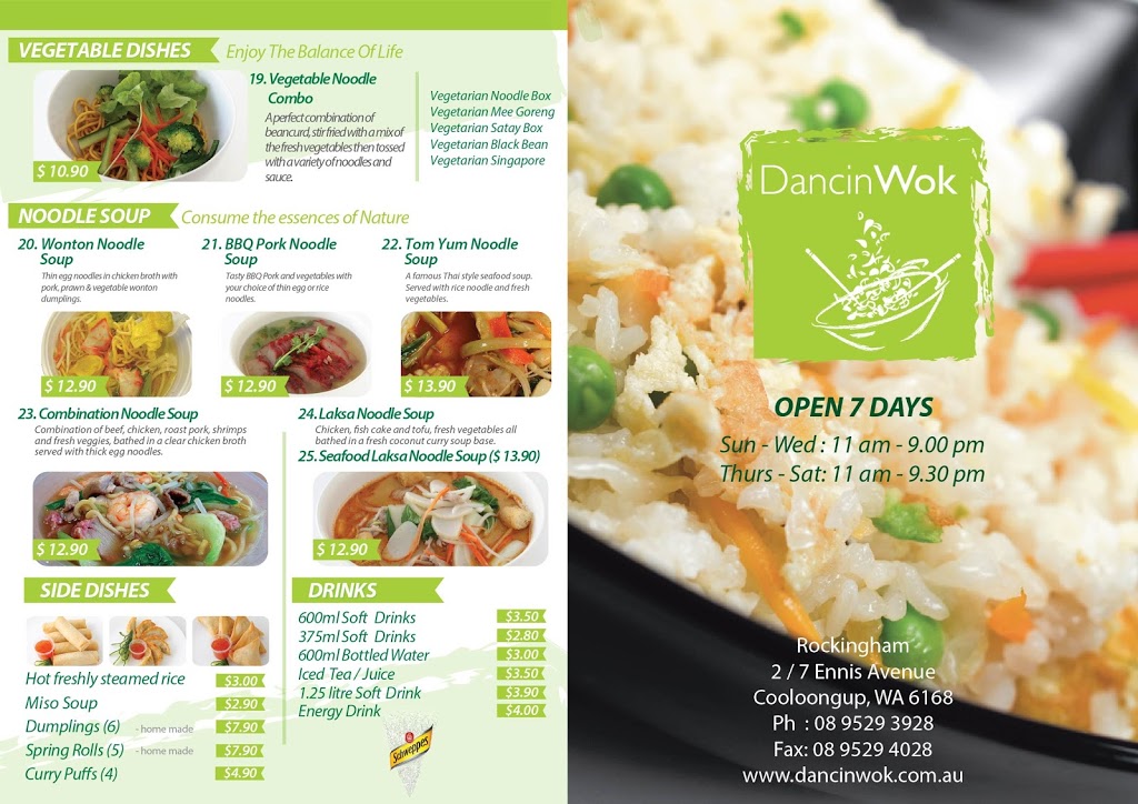 Sushi Master & DancinWok | restaurant | 2/7 Ennis Ave, Cooloongup WA 6168, Australia | 0895293928 OR +61 8 9529 3928