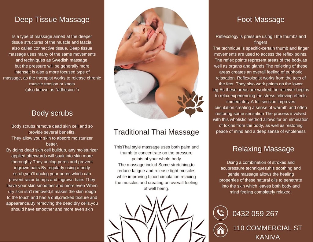 Kaniva Thai massage | 110 Commercial St E, Kaniva VIC 3419, Australia | Phone: 0411 522 816