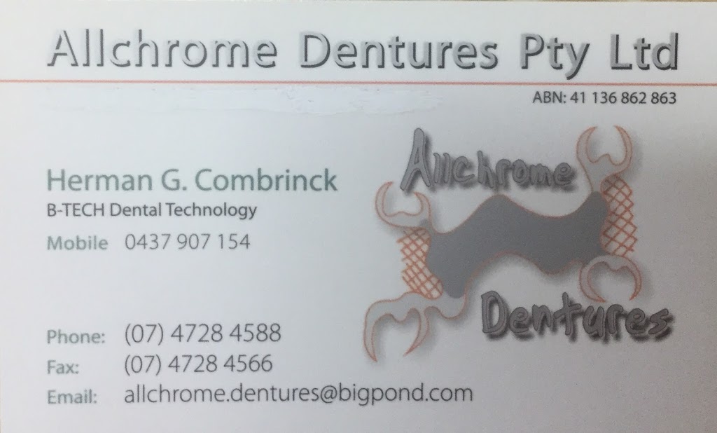Allchrome Dentures Pty Ltd | dentist | 9 Carroll St, Mount Louisa QLD 4814, Australia | 0747284588 OR +61 7 4728 4588