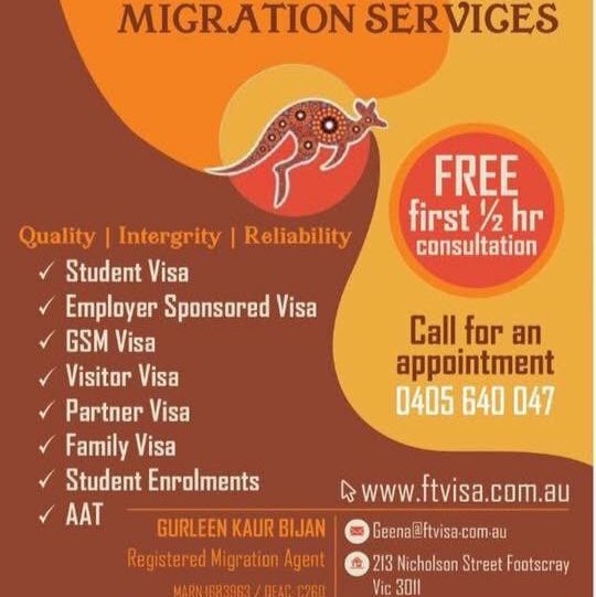 FAST TRACK MIGRATION SERVICES | travel agency | 213 Nicholson St, Footscray VIC 3011, Australia | 0487753537 OR +61 487 753 537