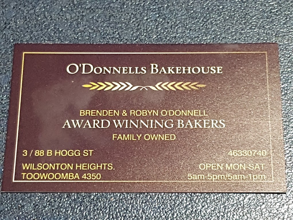 ODonnells Bakehouse | bakery | shop 3/88B Hogg St, Wilsonton Heights QLD 4350, Australia | 0746330740 OR +61 7 4633 0740