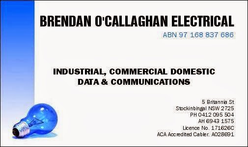 Brendan OCallaghan Electrical | electrician | 5 Brittania St, Stockinbingal NSW 2725, Australia | 0412095504 OR +61 412 095 504