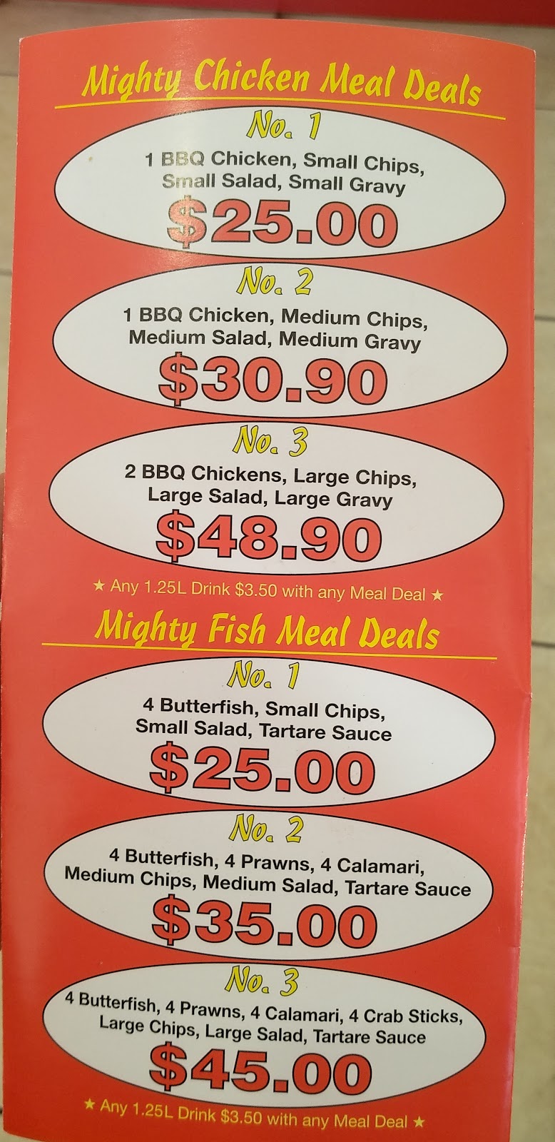 Mighty Chicken & Seafood | Shop 22/84 Gorge Rd, Newton SA 5074, Australia | Phone: (08) 8165 3711