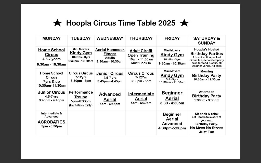 Hoopla Circus | Showgrounds, Gate 2 Mooball St, Murwillumbah NSW 2484, Australia | Phone: 0438 721 019