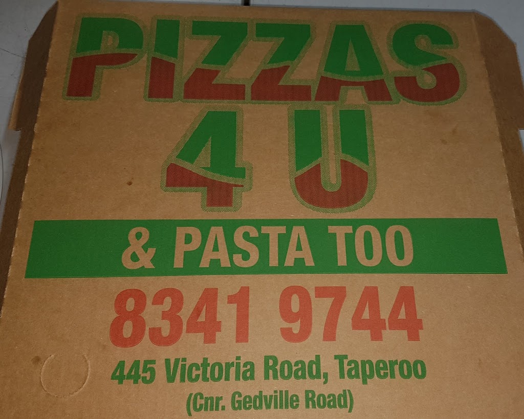 Pizzas 4 U | meal delivery | 445-449 Victoria Rd, Taperoo SA 5017, Australia | 0883419744 OR +61 8 8341 9744