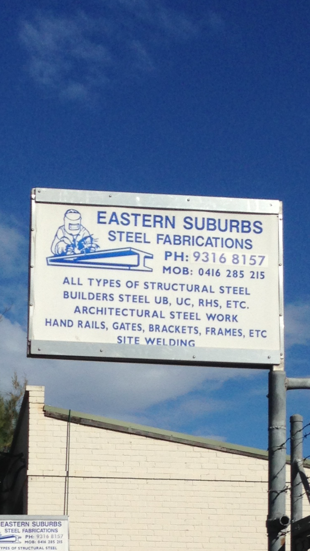 Eastern Suburbs Steel Fabrication Pty Ltd | 35 Pemberton St, Botany NSW 2019, Australia | Phone: (02) 9316 8157