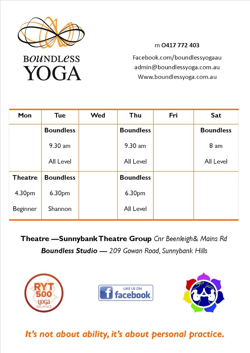 Boundless Yoga | gym | 209 Gowan Rd, Sunnybank Hills QLD 4109, Australia | 0417772403 OR +61 417 772 403