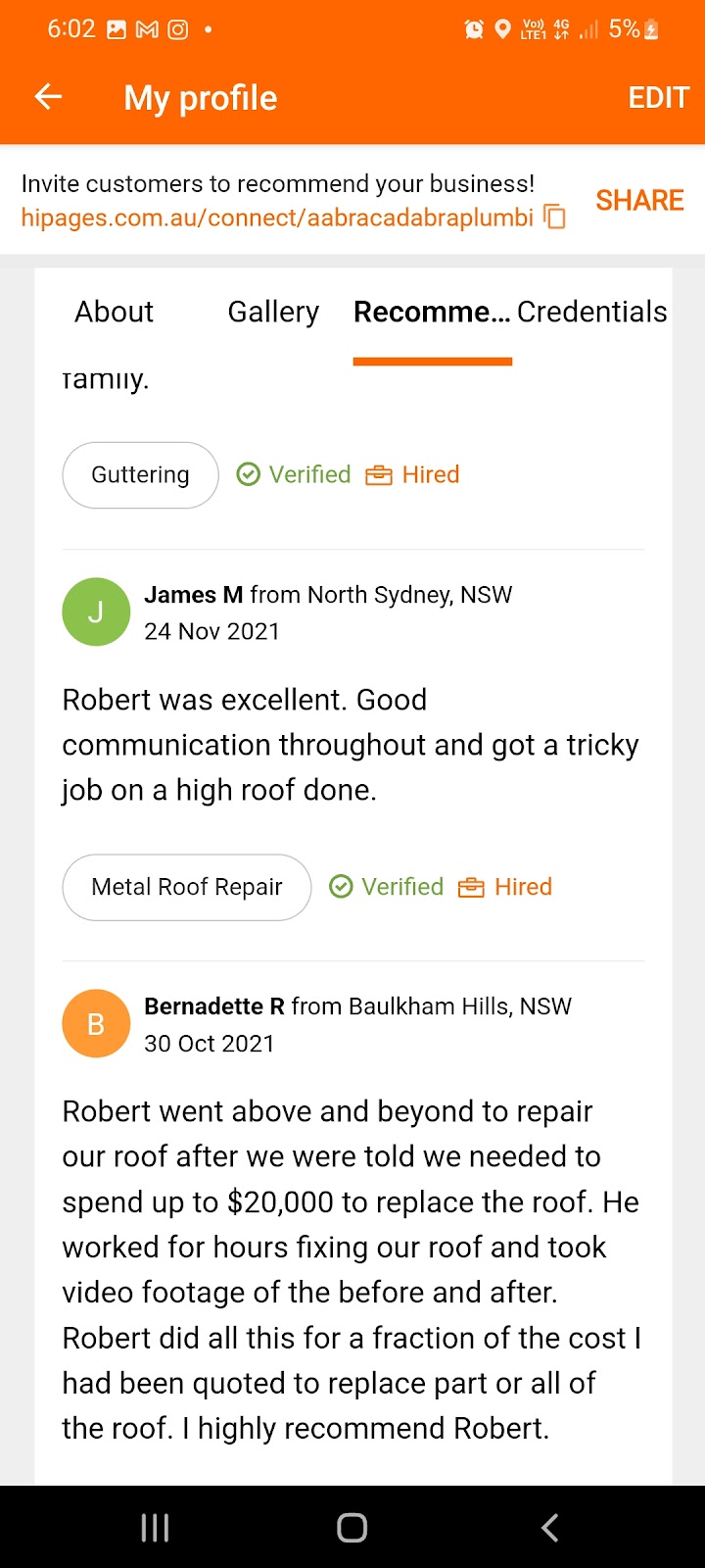 Parker Plumbing and roofing | 6 Bardwell Rd, Bardwell Valley NSW 2207, Australia | Phone: 0404 710 574