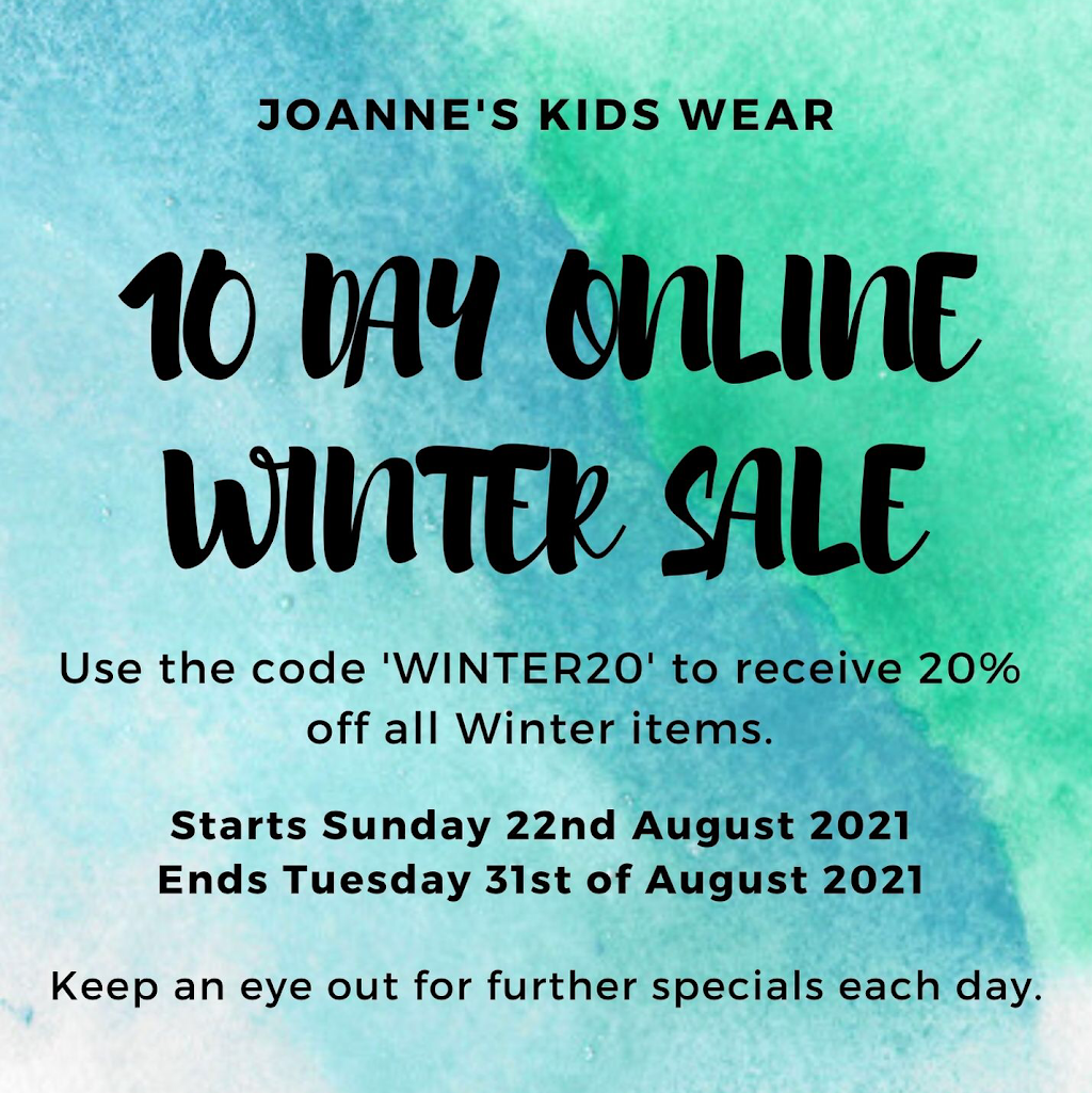 Joanne’s Kids Wear | 9 Kirk St, Moe VIC 3825, Australia | Phone: 0428 278 514