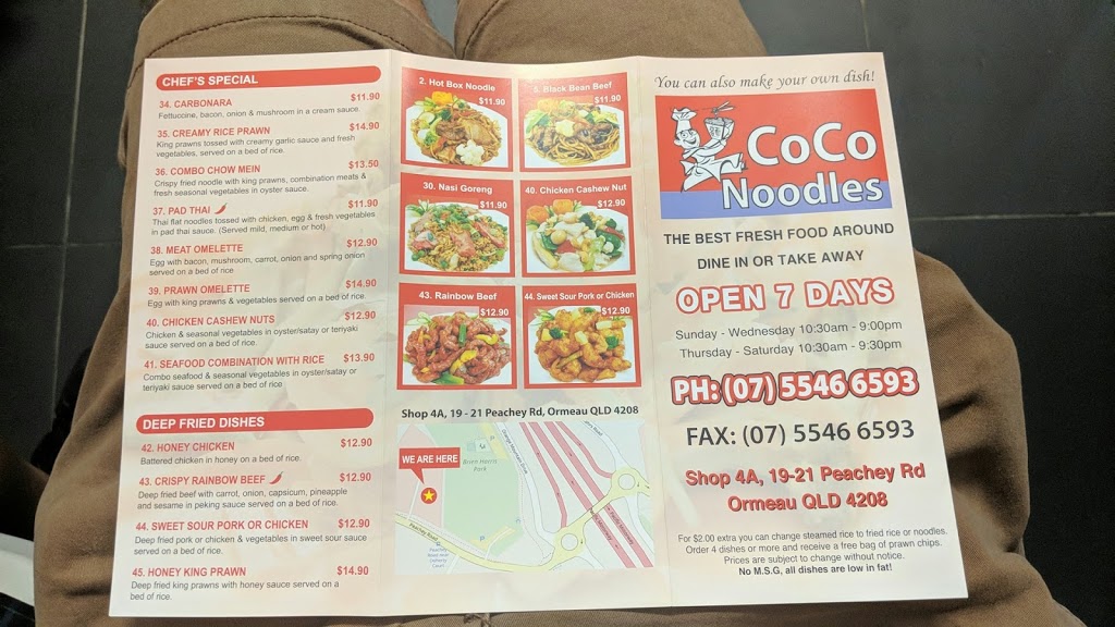 Coco Noodles | restaurant | shop 4a/19-21 Peachey Rd, Ormeau QLD 4208, Australia | 0755466593 OR +61 7 5546 6593