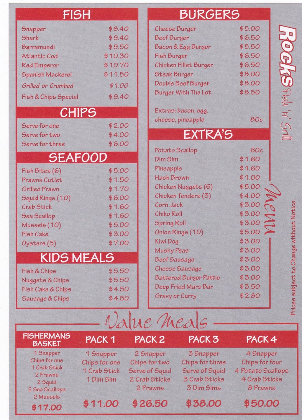 Rocks Fish & Chips | restaurant | Quinns Village Shopping Centre, 10/121 Quinns Rd, Quinns Rocks WA 6030, Australia | 0893059229 OR +61 8 9305 9229