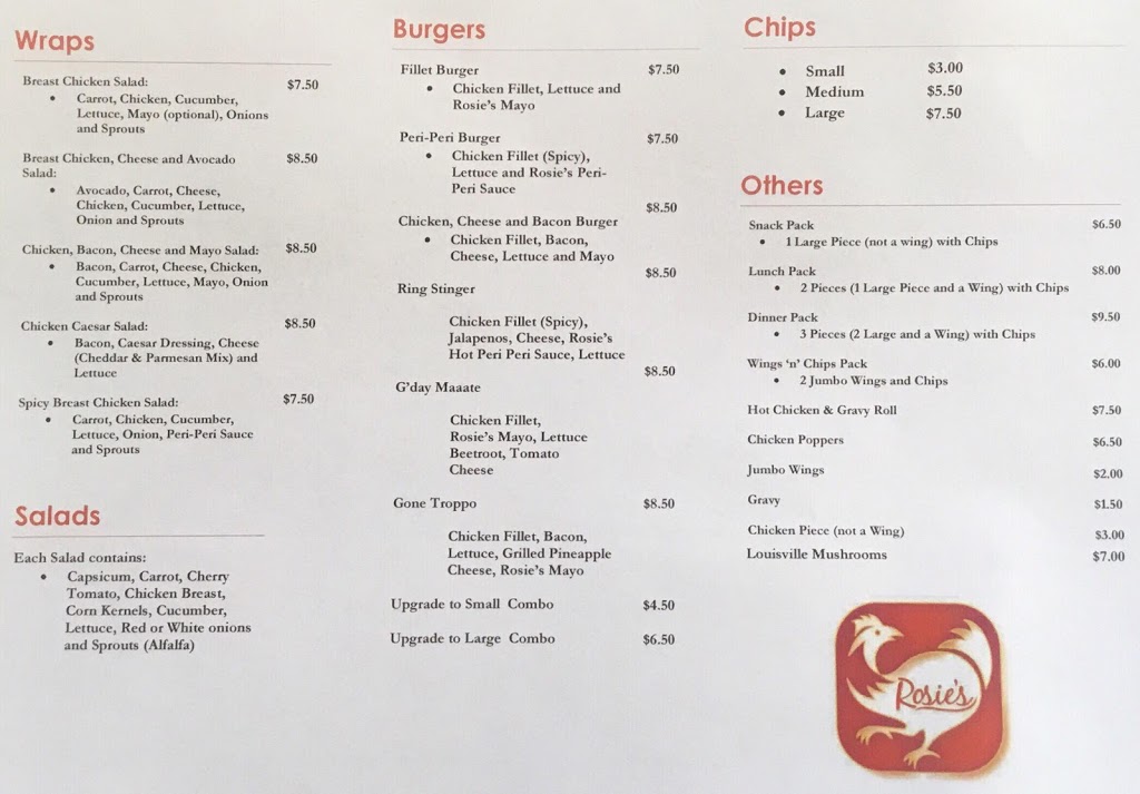 Rosies Chicken | restaurant | 91 Railway St, Gatton QLD 4343, Australia | 0754625167 OR +61 7 5462 5167