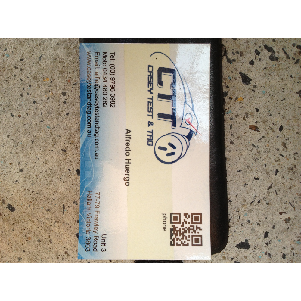 CASEY TEST AND TAG PTY LTD | 77-79 Frawley Rd, Hallam VIC 3803, Australia | Phone: 0434 480 282