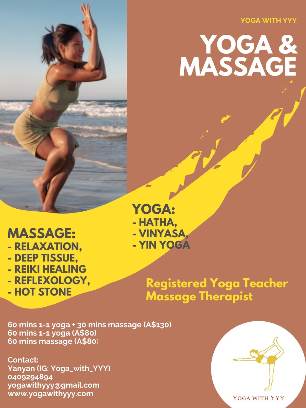 Yoga with YYY Byron Bay | school | 19 Julian Rocks Dr, Byron Bay NSW 2481, Australia | 0409294894 OR +61 409 294 894