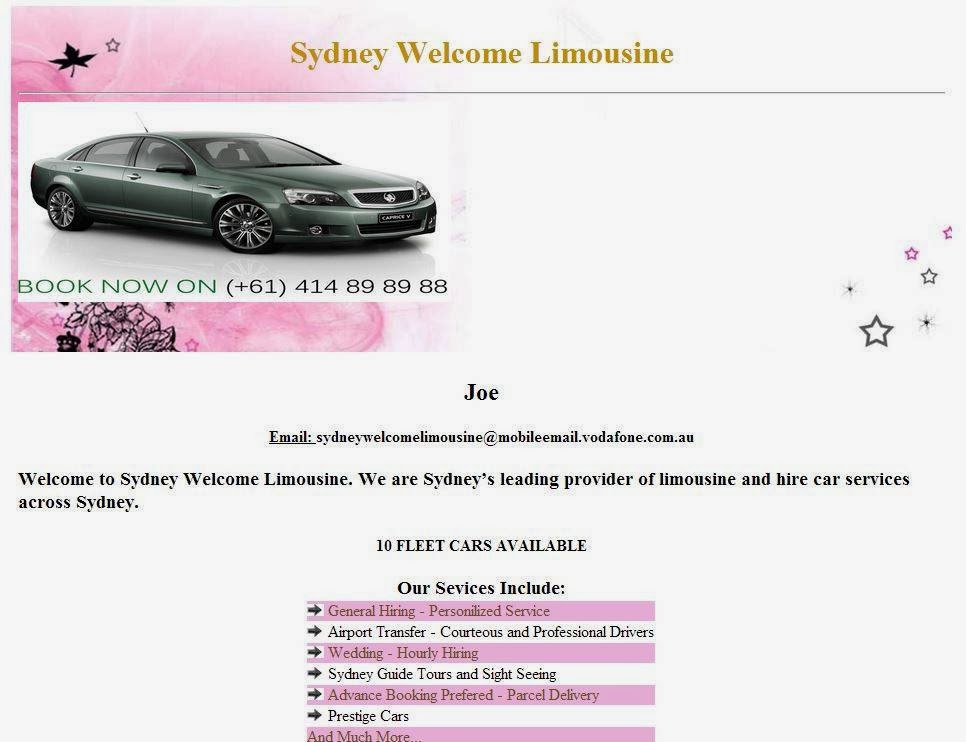 Sydney Welcome Limousine | 51 Gowrie Ave, Punchbowl NSW 2196, Australia | Phone: 0414 898 988