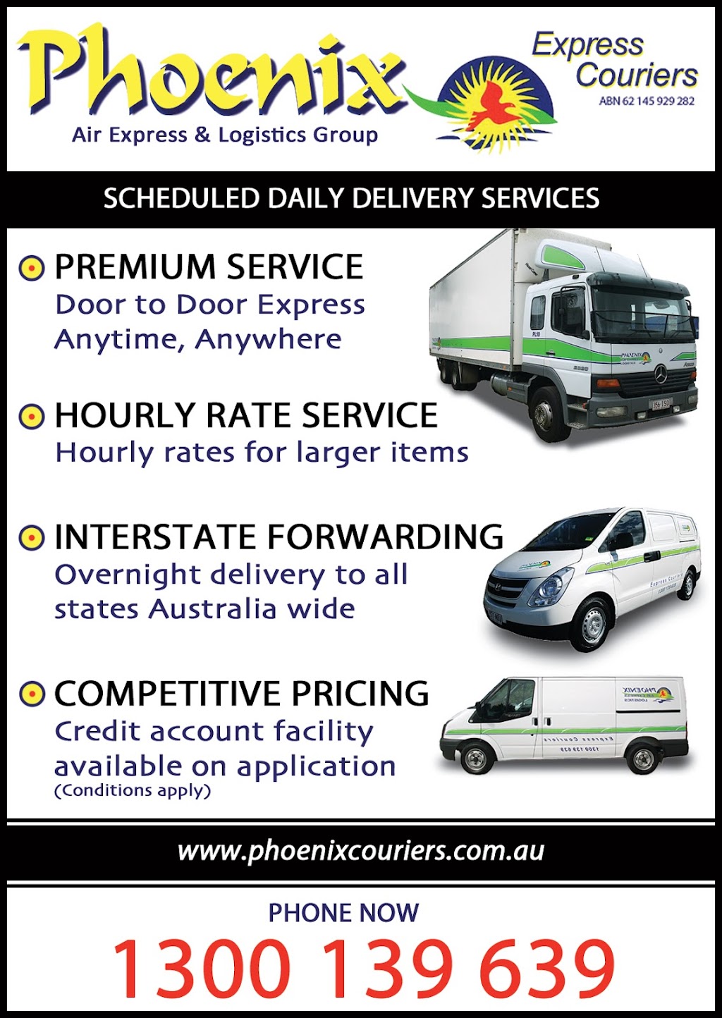 Phoenix Couriers |  | 12 Cedarbrook Dr, Forest Glen QLD 4556, Australia | 1300139639 OR +61 1300 139 639