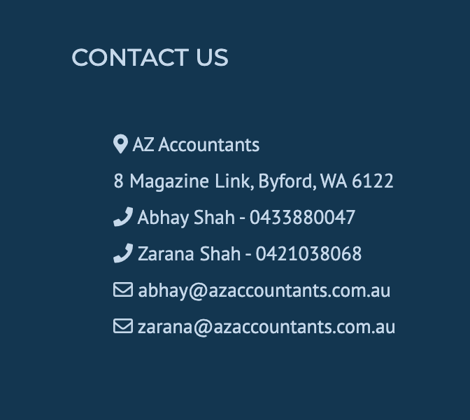 AZ Accountants | 8 Magazine Link, Byford WA 6122, Australia | Phone: 0421 038 068