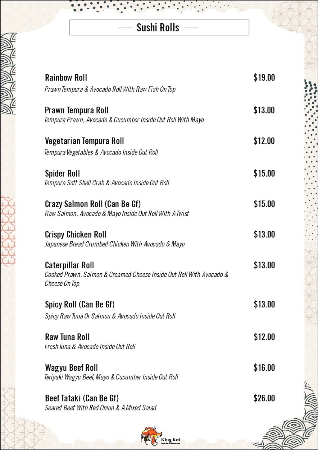 King Koi sushi bar & restaurant | restaurant | shop 9/62 The Terrace, Ocean Grove VIC 3226, Australia | 0342022273 OR +61 3 4202 2273