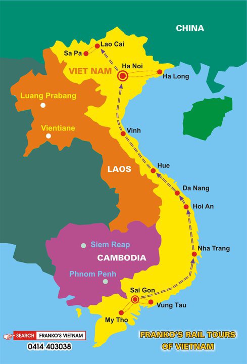 Frankos Rail Tours of Vietnam |  | 3 Hillson Grove, Ocean Grove VIC 3226, Australia | 0414403038 OR +61 414 403 038